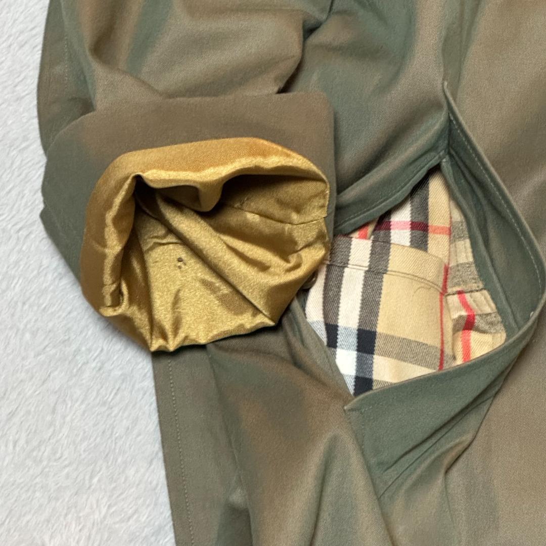 希少 BURBERRY 玉虫色 トレンチコート ノバチェック レディースL