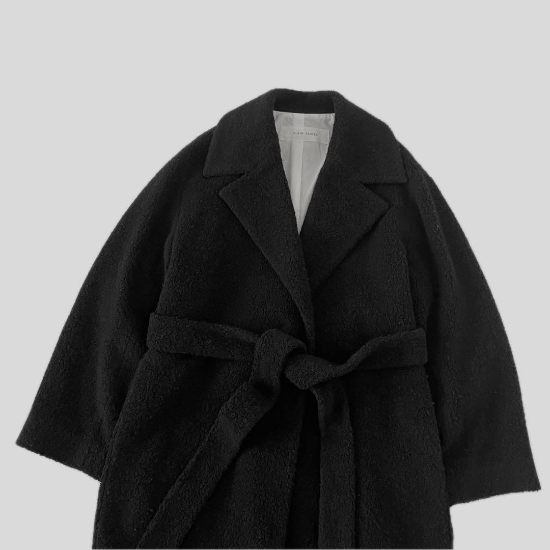 美品 PLAIN PEOPLE プレインピープル ウールボア ロングコート