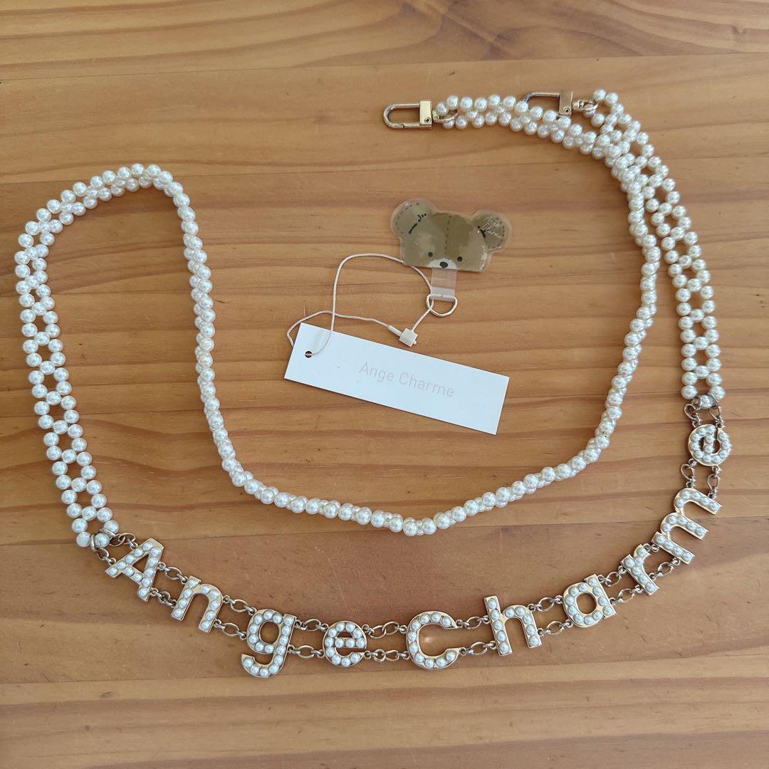Ange Charme アンジュシャルム　ロゴスマホパールチェーン　辻希美