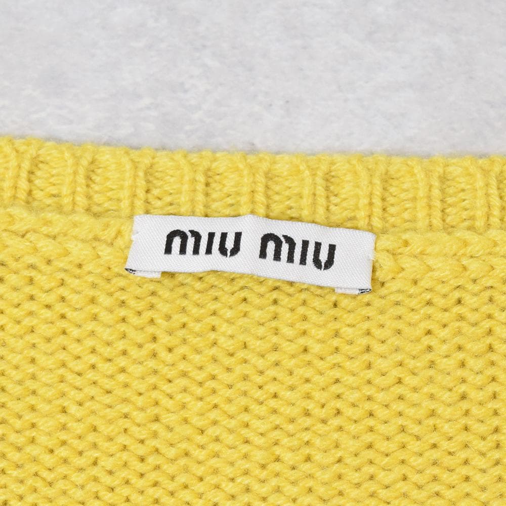 Archive miu miu 超短丈 カシミヤ カーディガン 38 イエロー