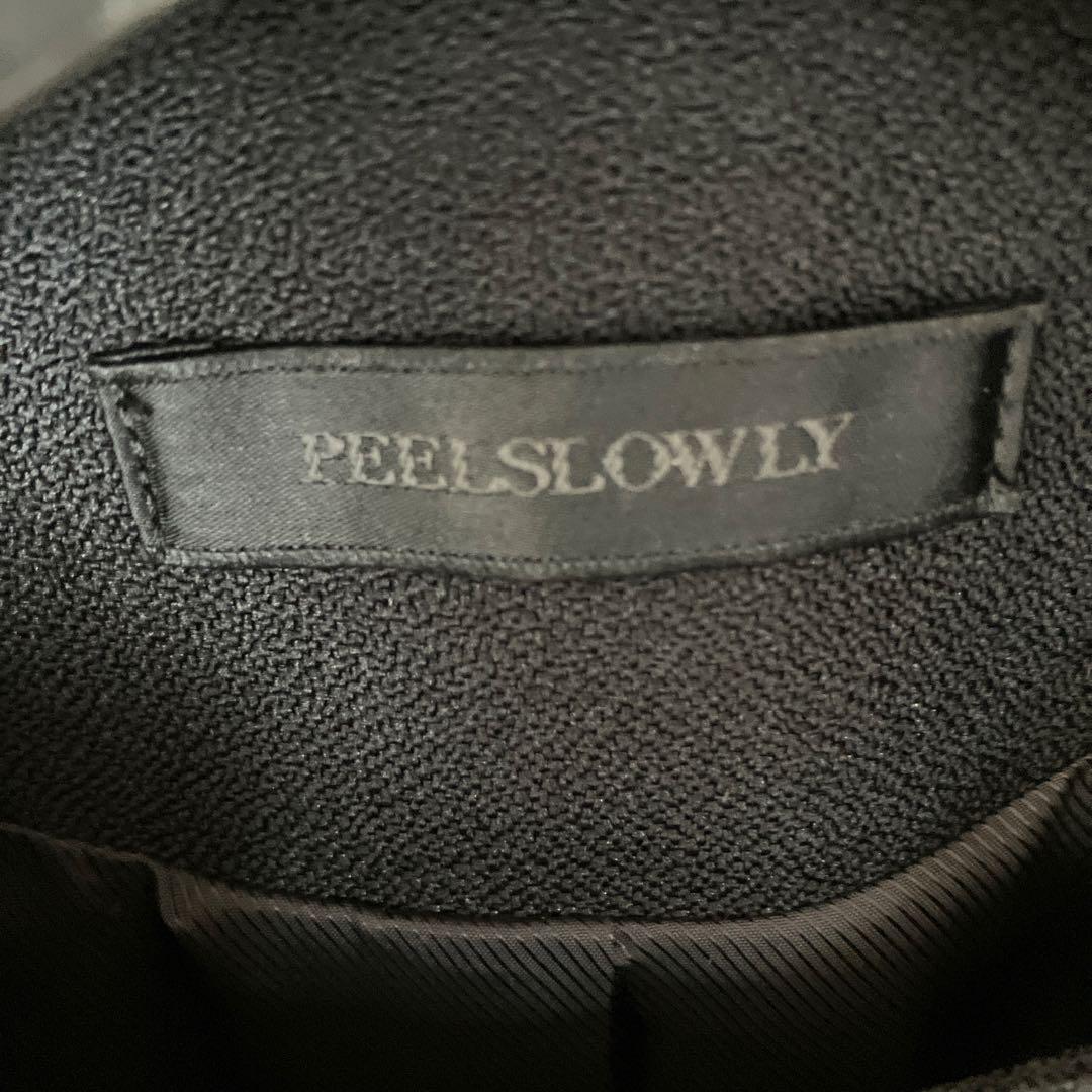 PEELSLOWLY ブラック ロングコート