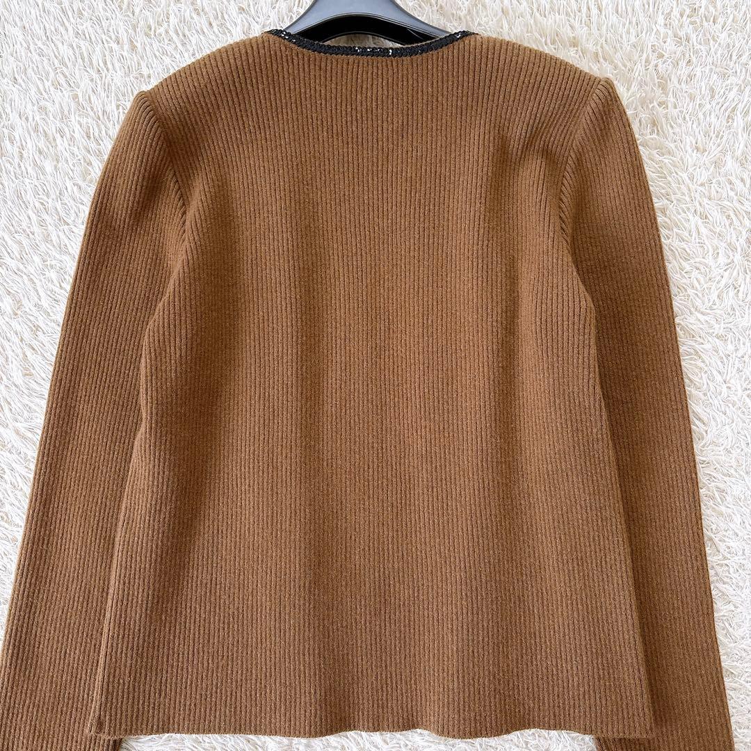 美品✨フォクシー カシミヤ100% アンサンブル スパンコール ブラウン 40