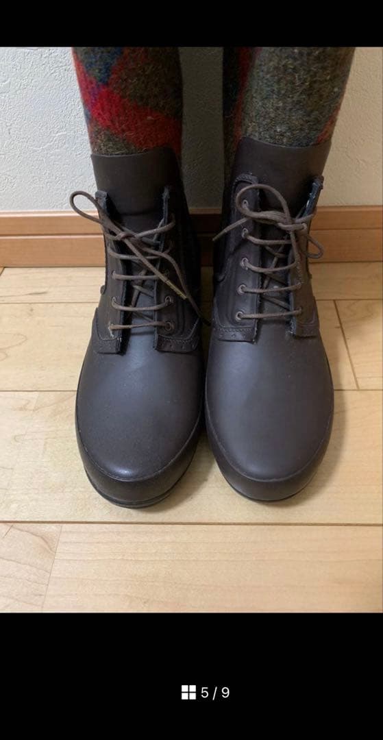 HUNTER ロングブーツ ブラウンチェック　size7：24cm