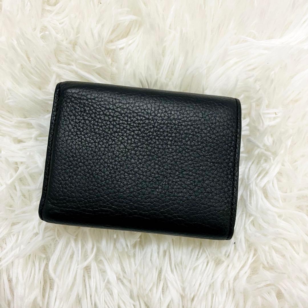 極美✨ 付属完備✨ロエベ 三つ折り財布 トライフォールド レザー ブラック