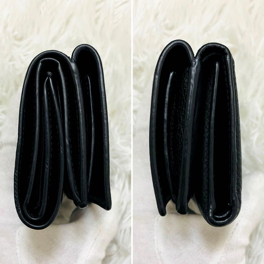 極美✨ 付属完備✨ロエベ 三つ折り財布 トライフォールド レザー ブラック