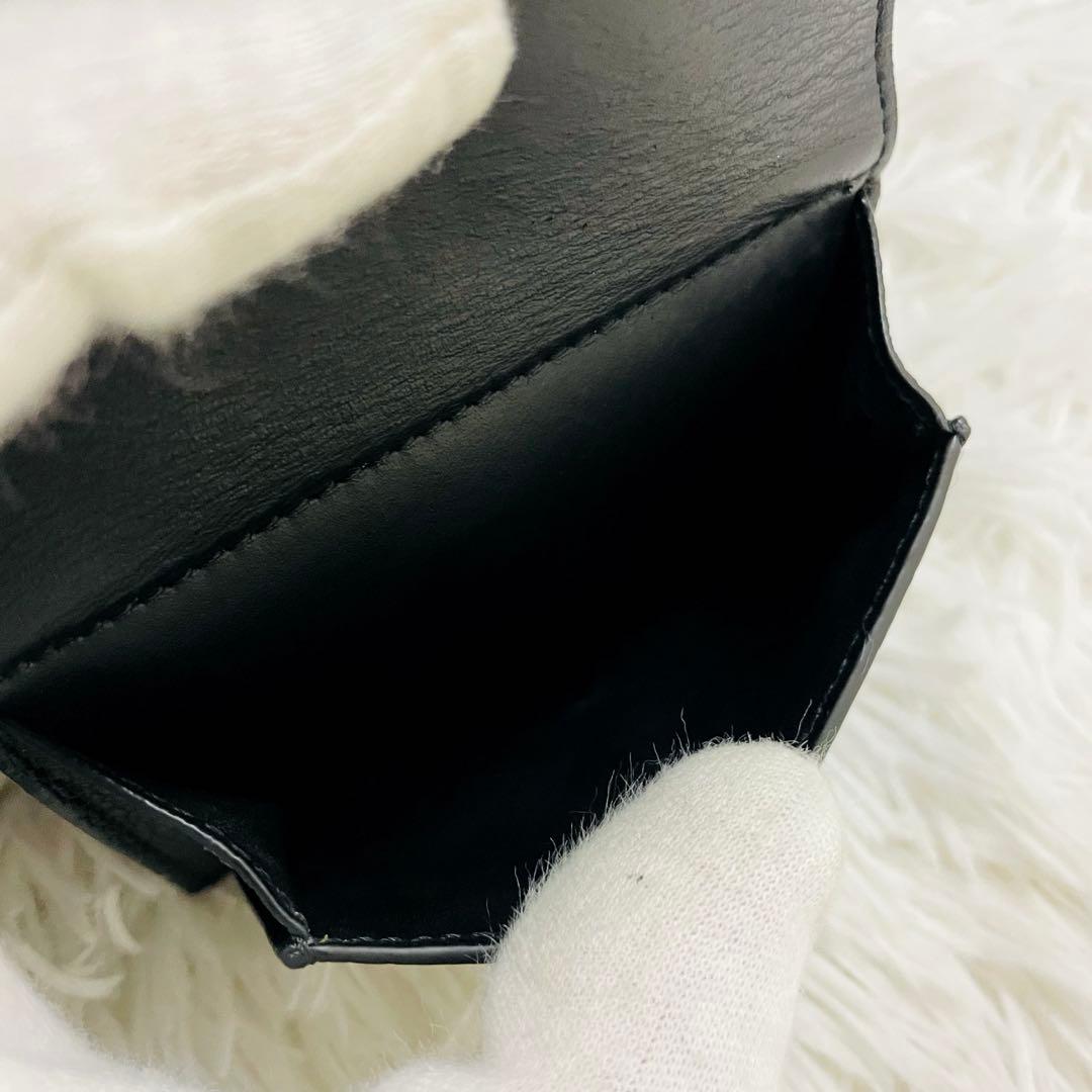 極美✨ 付属完備✨ロエベ 三つ折り財布 トライフォールド レザー ブラック