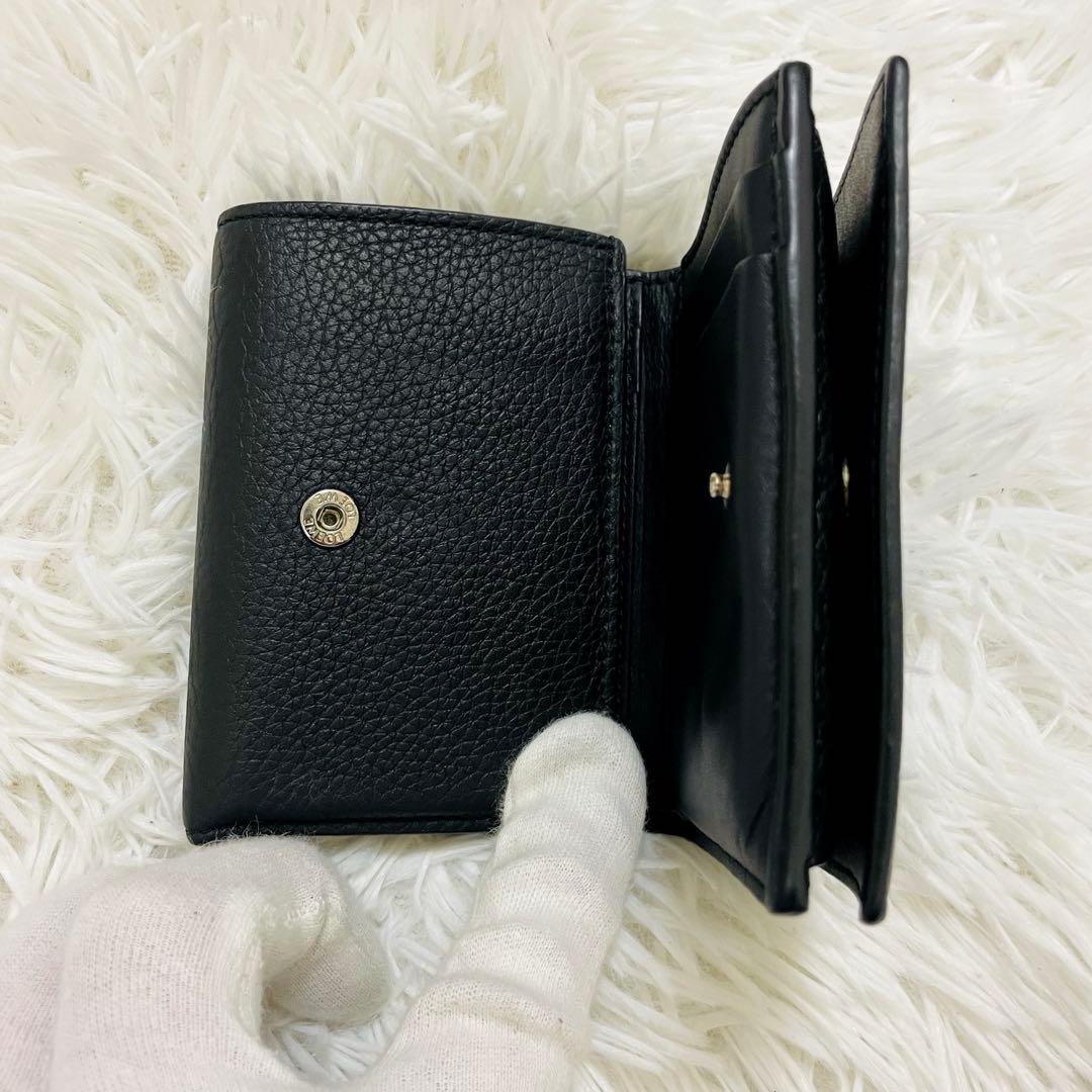 極美✨ 付属完備✨ロエベ 三つ折り財布 トライフォールド レザー ブラック