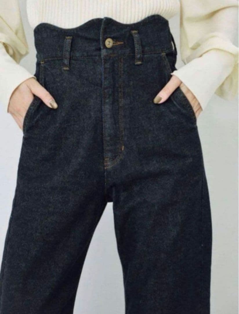 美品★Eaphi WAVEDESIGN HIGHWAIST DENIM