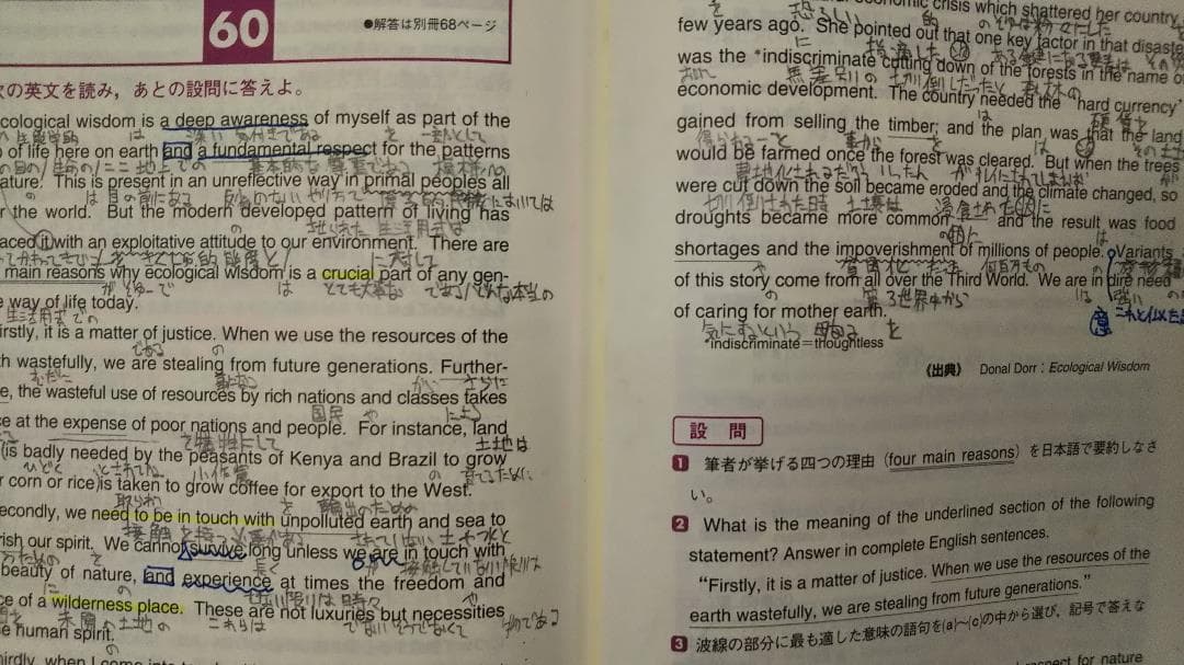 「猫でもわかる直訳」を施した英語長文問題精講　中原道喜　旺文社