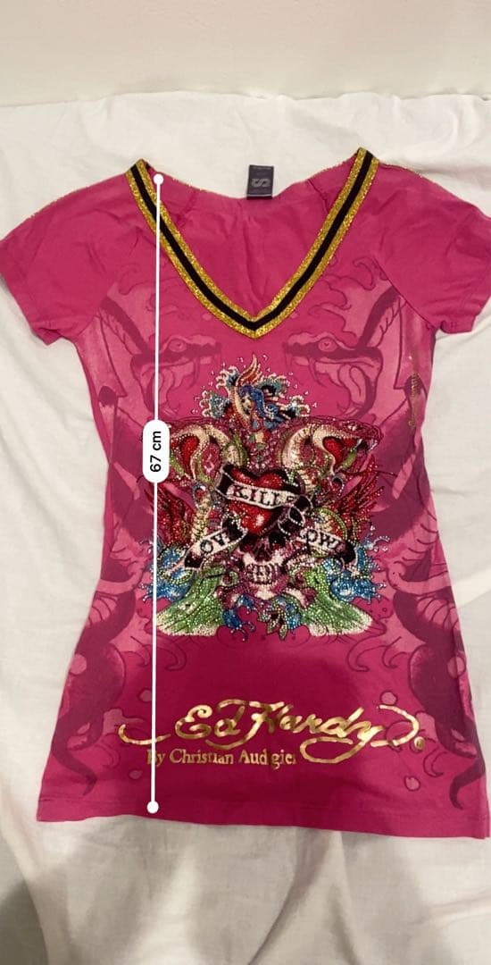 Ed Hardy by Christian Audigier ピンクTシャツ