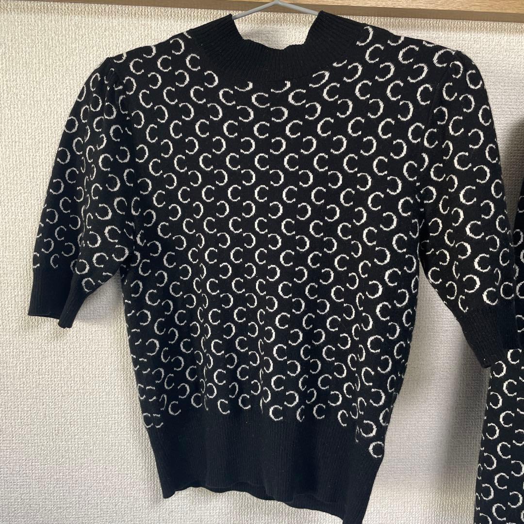 CELFORD イニシャルJQニットアンサンブル　カーディガン　36ブラック