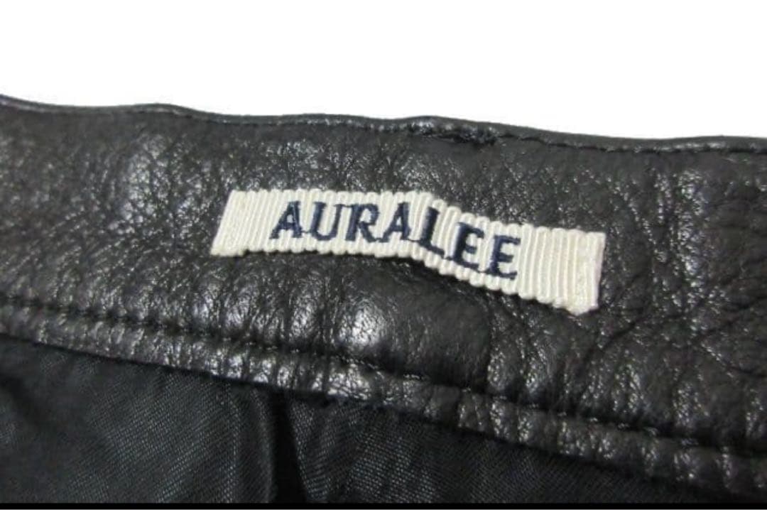 AURALEE オーラリー A21AP02GL レザー パンツ 黒 4