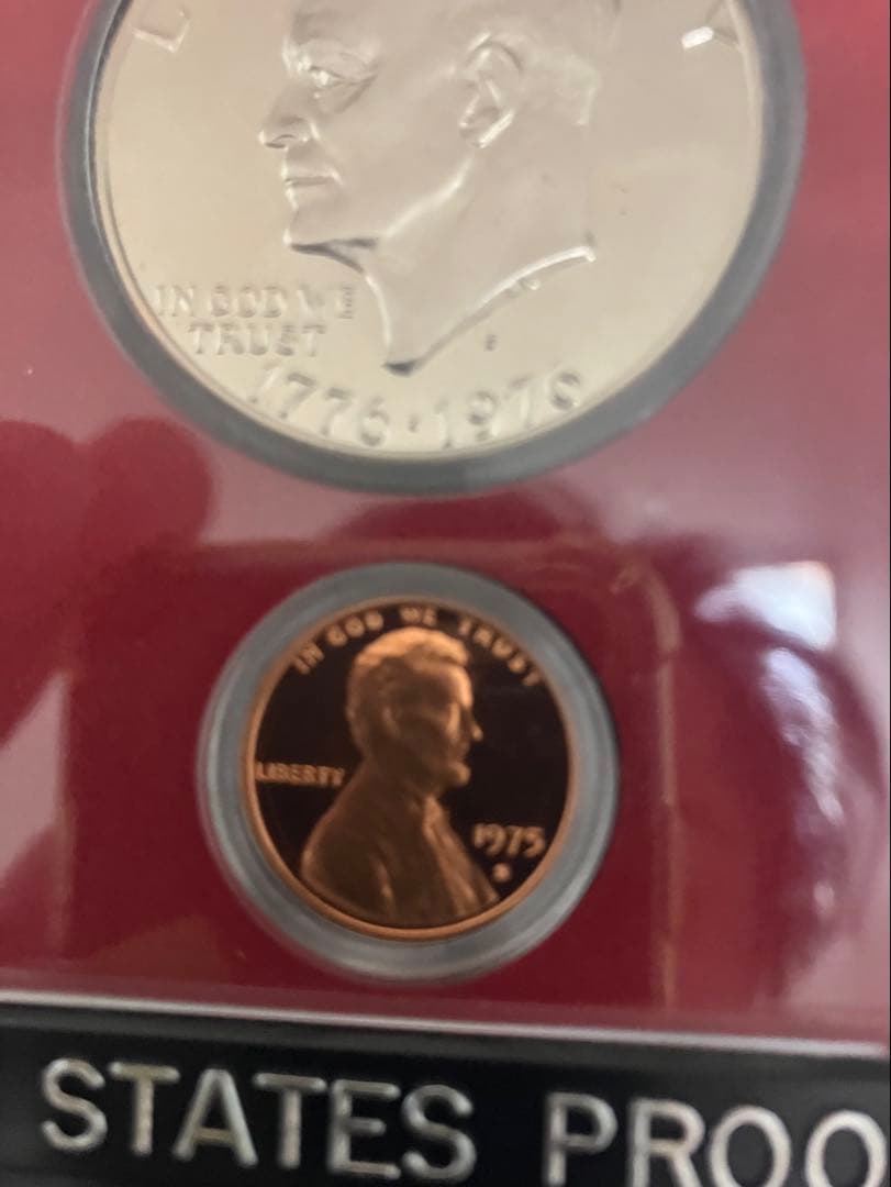 1975年 アメリカ建国200年記念硬貨入り。アメリカ・プルーフ貨幣セット