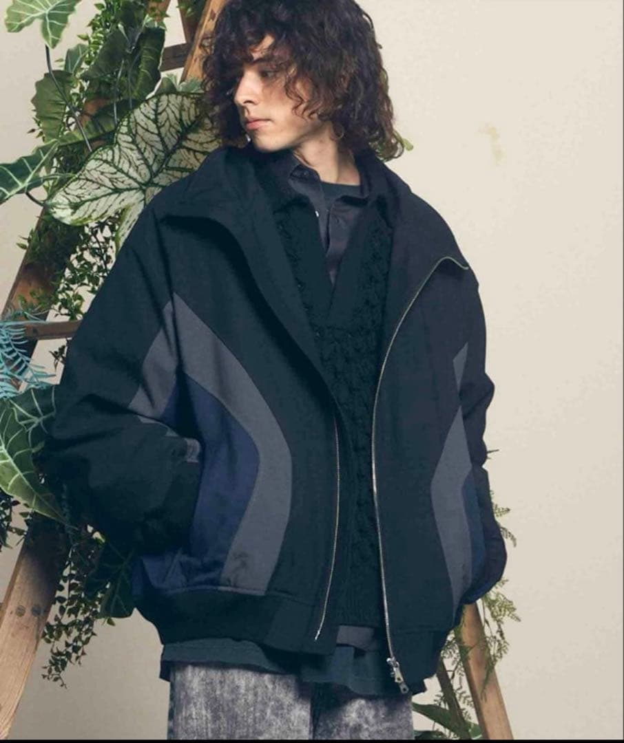 Wool Mixed Prime-Over Track Jacket ネイビー