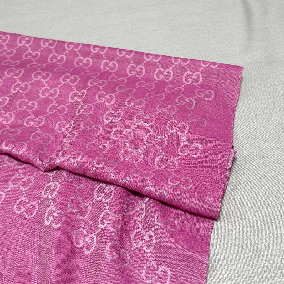 美品　GUCCI グッチ　GG柄 マフラー　ストール　ショール　シルク