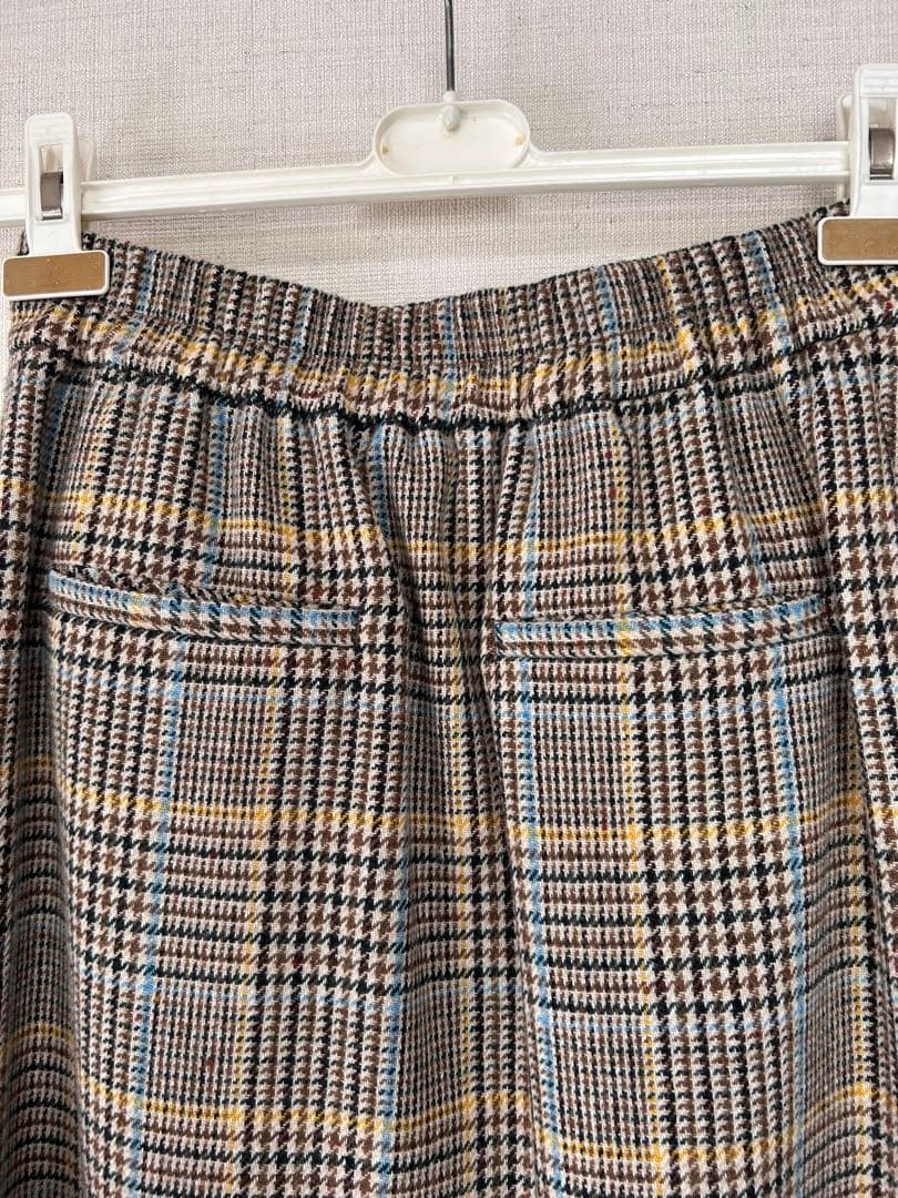 超美品❣️クールカレアン【ヌフソンヌフ】チェック柄　巻スカート風ロングSK Ⓜ️