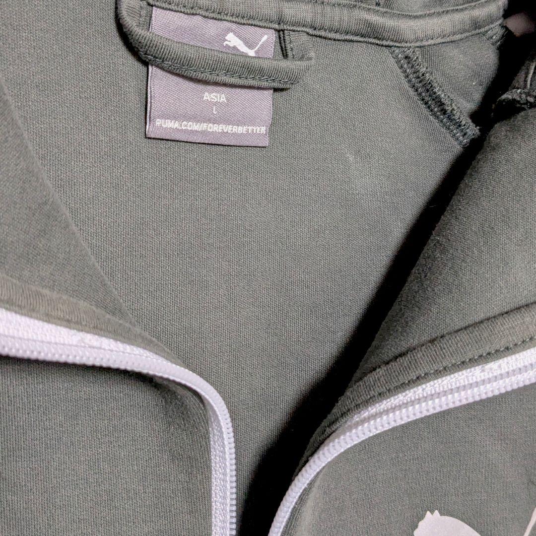 PUMA フード付きジャージ上下セット オリーブグリーン