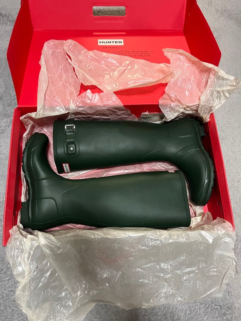 新品HUNTER WOMENS ORG TALL ハンターグリーン UK6