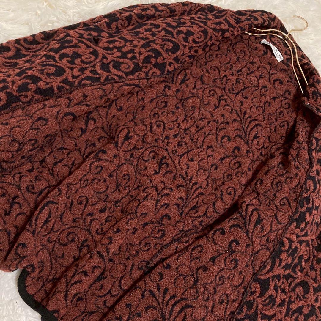 LANVIN タオル生地ジャケット ブラック 42 総柄 高級感 オシャレ