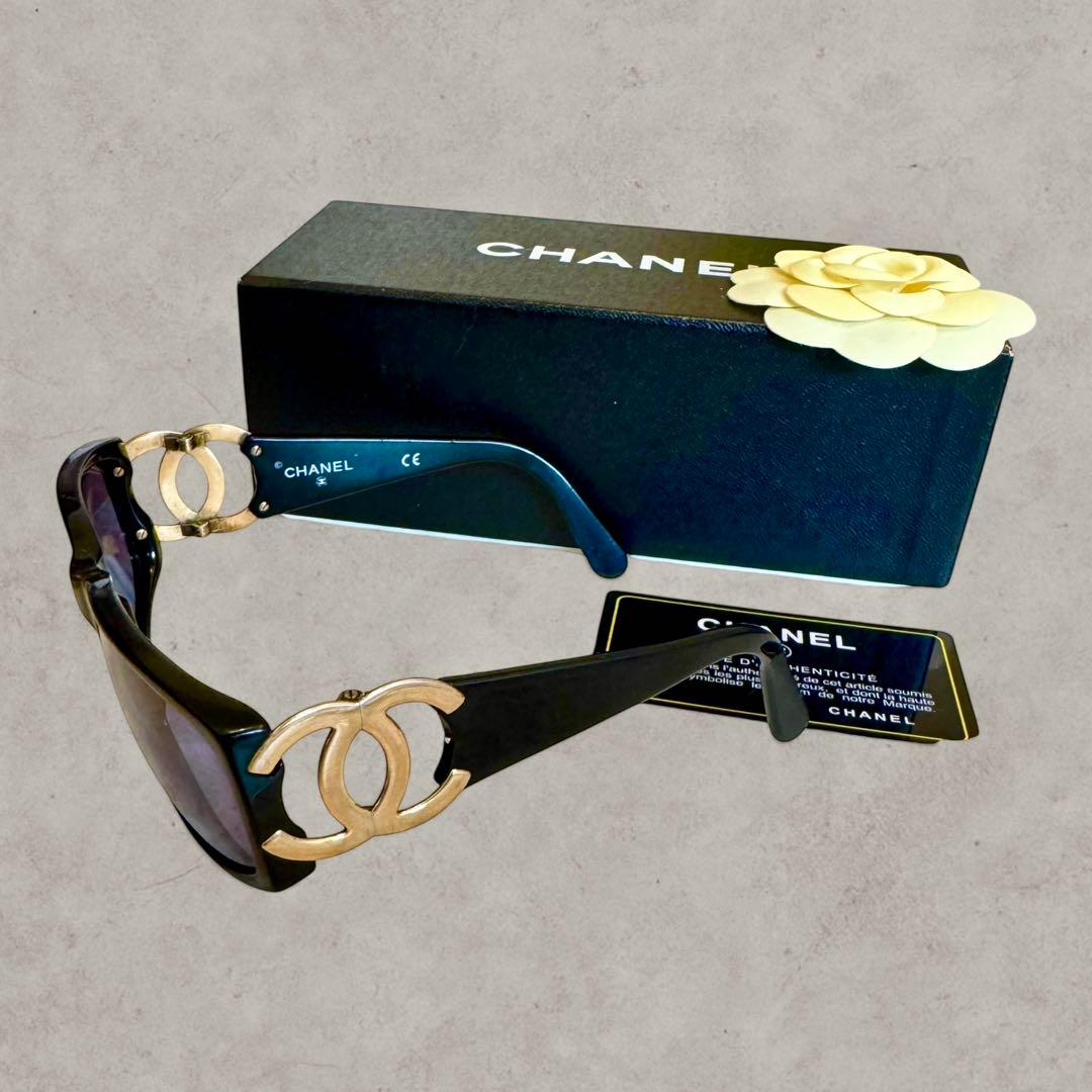 ワ*2様 【激レア】CHANEL サングラス ココマークブラック ゴールド サイ