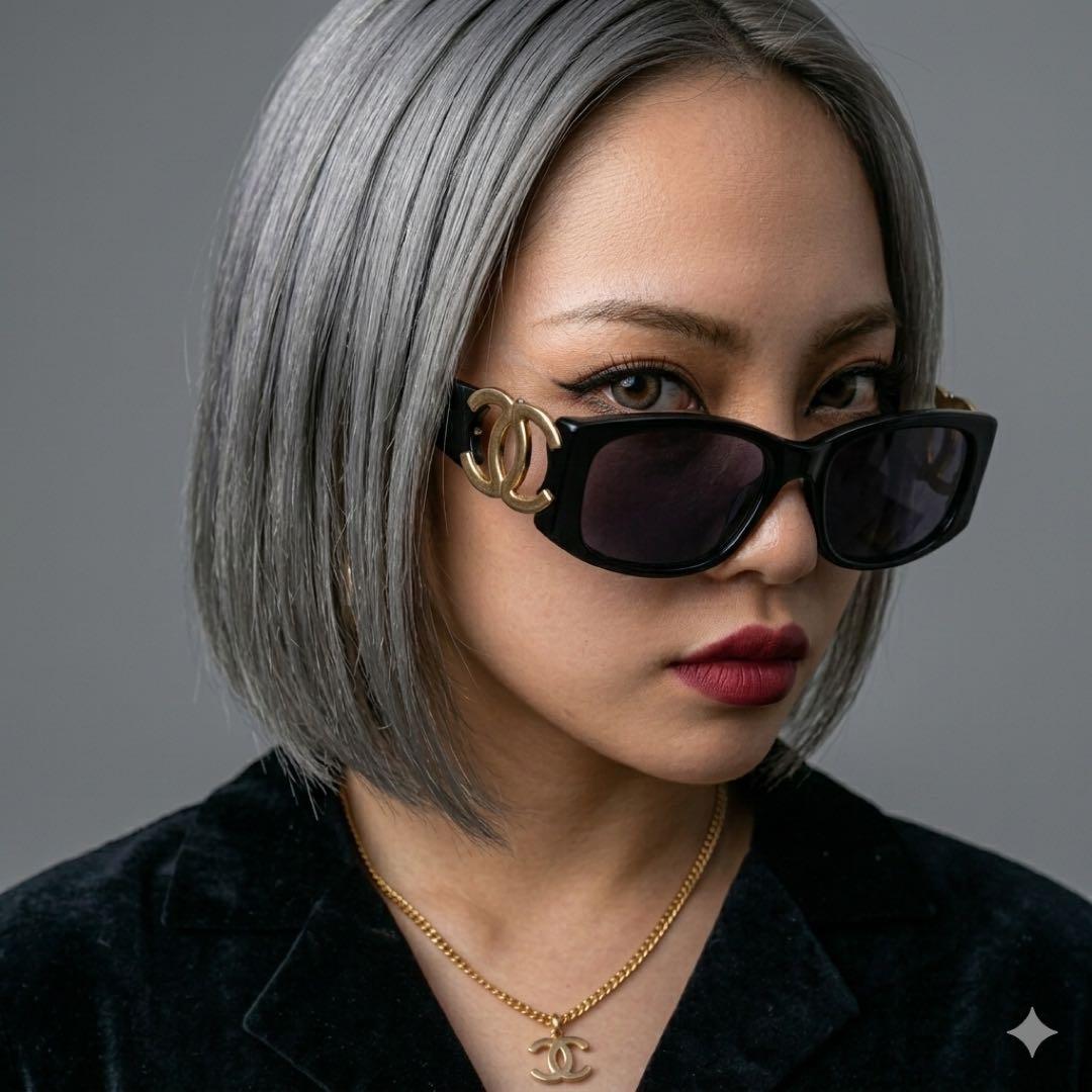 ワ*2様 【激レア】CHANEL サングラス ココマークブラック ゴールド サイ