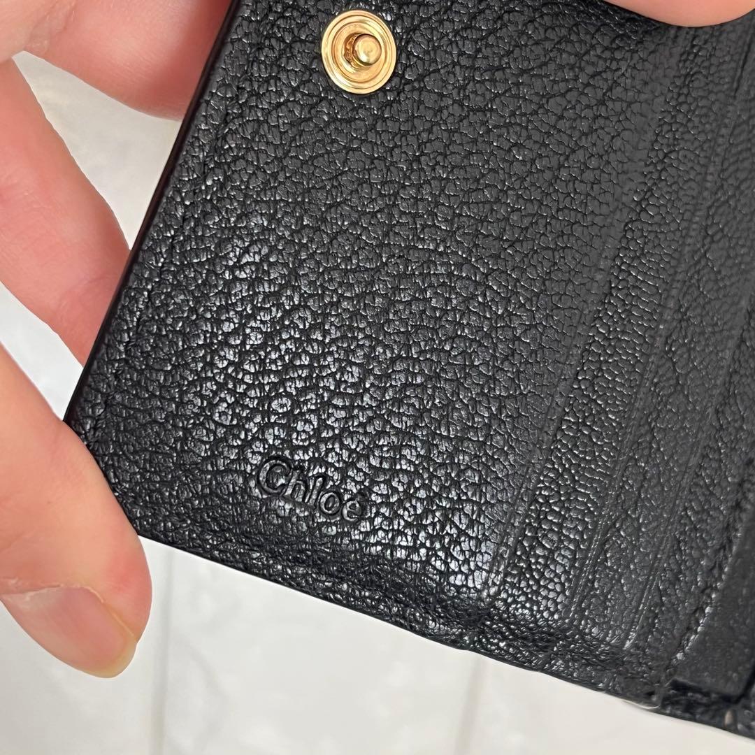 美品 Chloe クロエ ドリュー レザー 二つ折り財布 ミニ財布 ブラック 黒