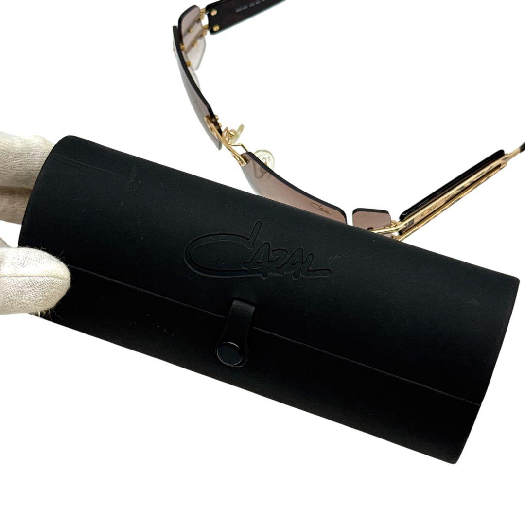 極美品✨CAZAL リムレス MOD.923 度なし ブラウン サングラス