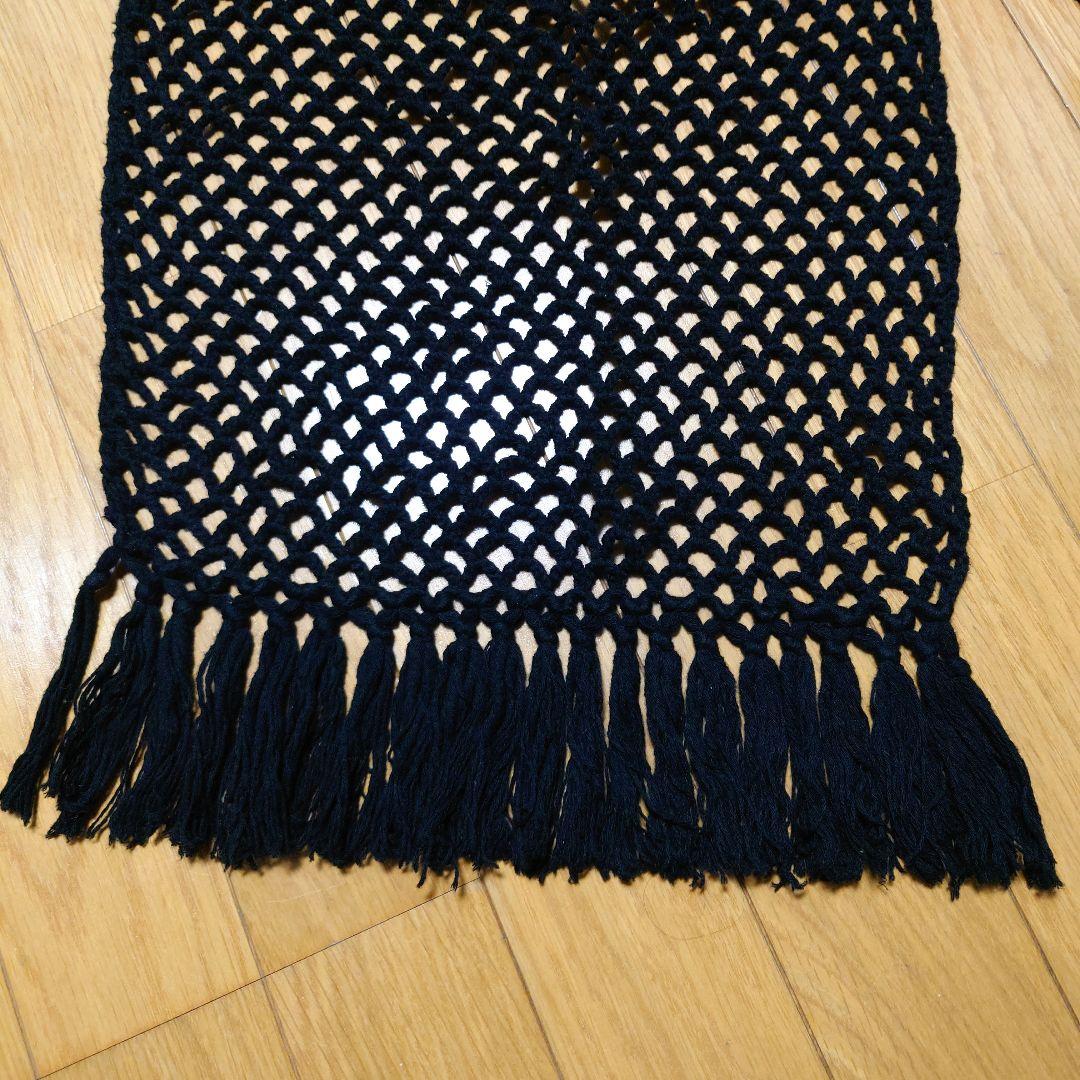 ISSEY MIYAKE 編み込み フリンジ マフラー ストール イッセイミヤケ
