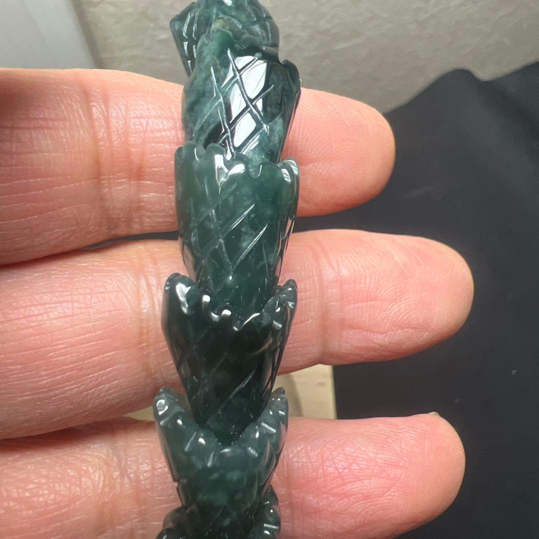 浄化水晶&繁栄翡翠製　龍神ブレスレット