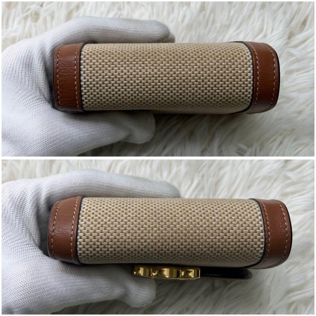 極美品✨セリーヌ トリオンフ スモールウォレット テキスタイル 三つ折財布