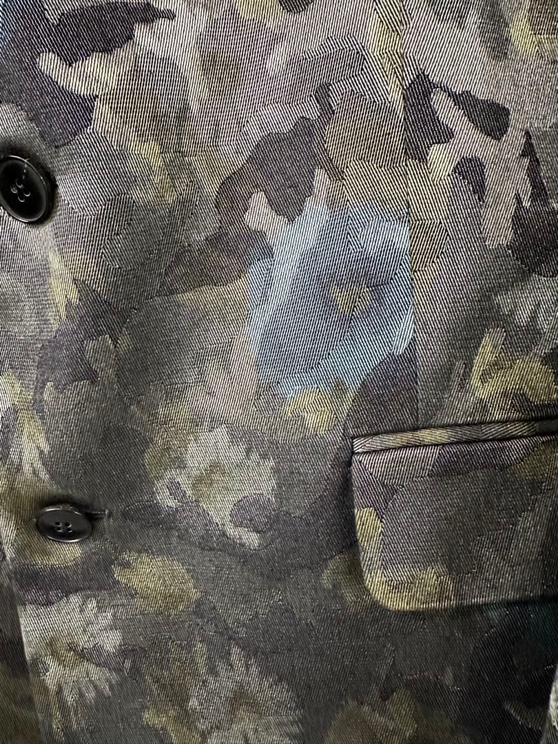 【美品】VALENTINO 花柄カモフラージュ テーラードジャケット グリーン