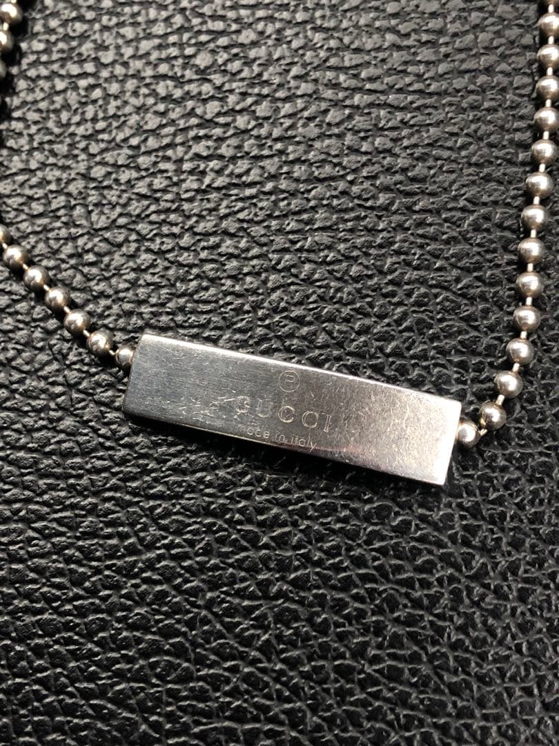 アクセサリー OLD GUCCI ID Plate Ball Chain Choker