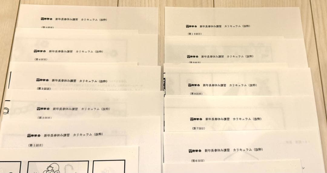 伸芽会 年長 2025年 春季講習 全10回 プリント 解説 使用カード付き