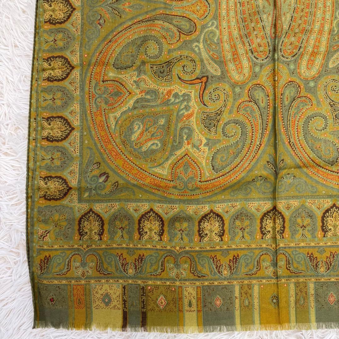 【美品】ETRO スカーフ　ショール　ペイズリー　大判　ウール　シルク