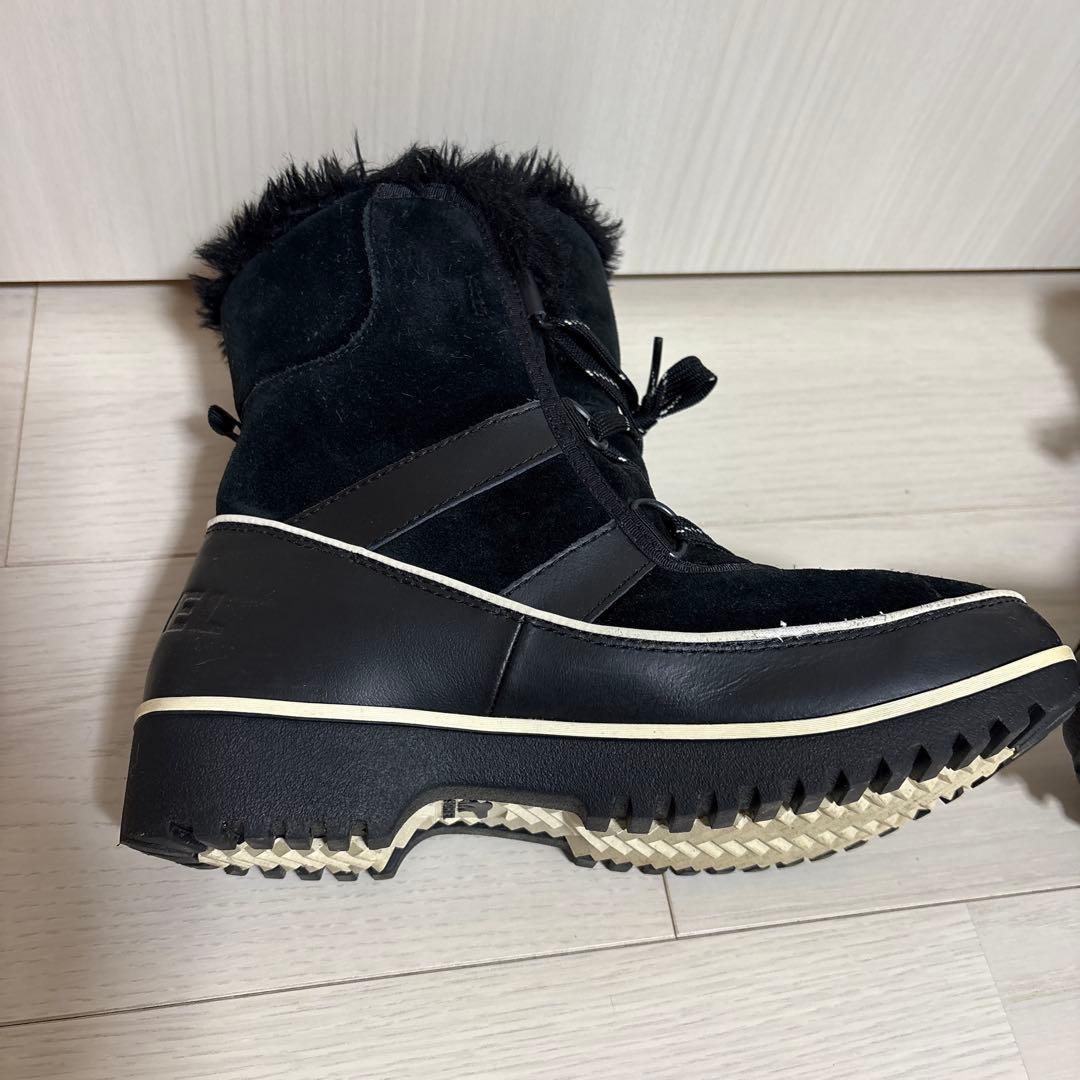 美品　SOREL ファー付きブラック　ティボリ　スノーブーツ