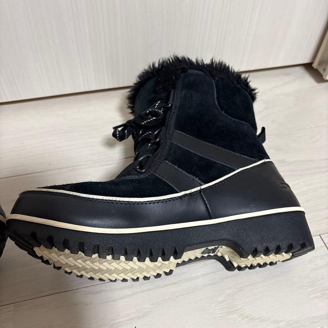 美品　SOREL ファー付きブラック　ティボリ　スノーブーツ