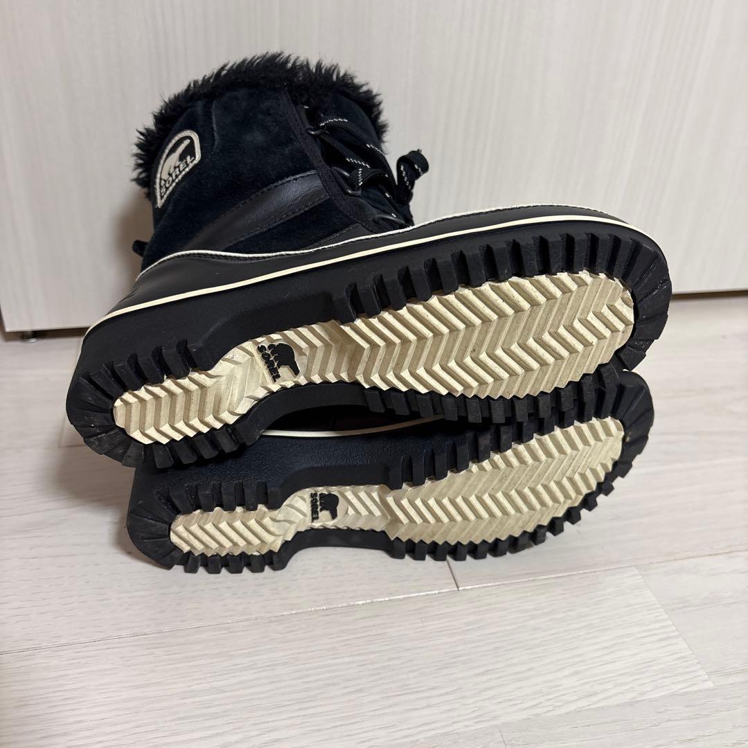 美品　SOREL ファー付きブラック　ティボリ　スノーブーツ