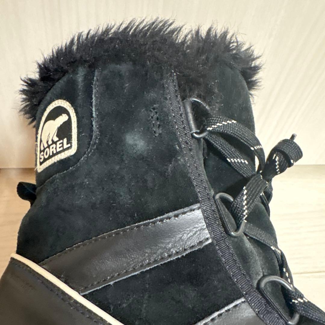美品　SOREL ファー付きブラック　ティボリ　スノーブーツ