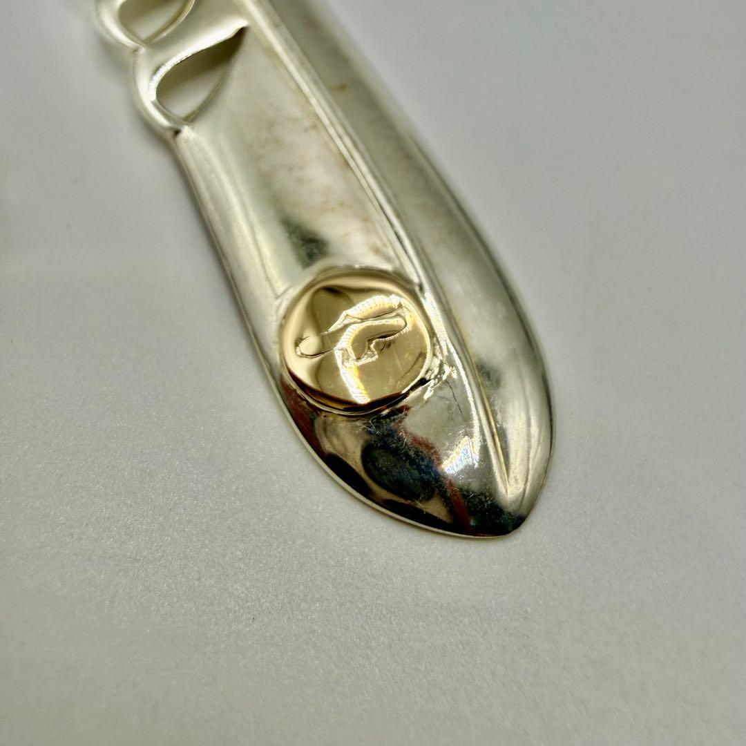 美品　TJK k10メタル付きシルバーフェザー60mm シルバーチェーン付き