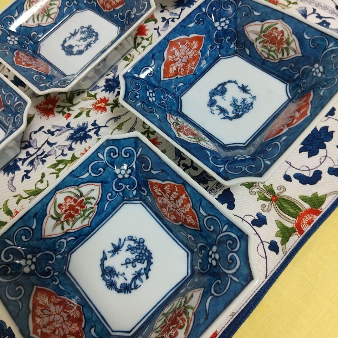 リ*ル様 源右衛門⭐️古伊万里風唐草 角小鉢 (角切型)5個組