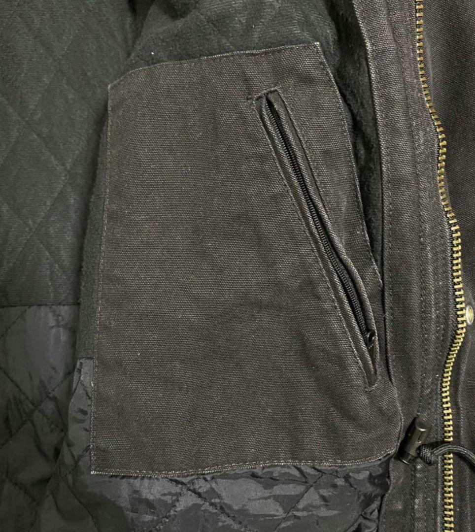 カーハート　ブラック　ジャケット　ダック生地　Carhartt　 襟コーデュロイ