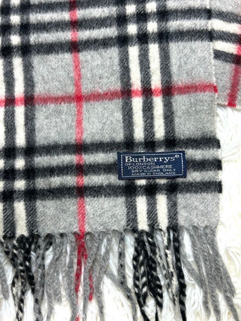 Burberrys マフラー　ノバチェック　グレー　カシミヤ100