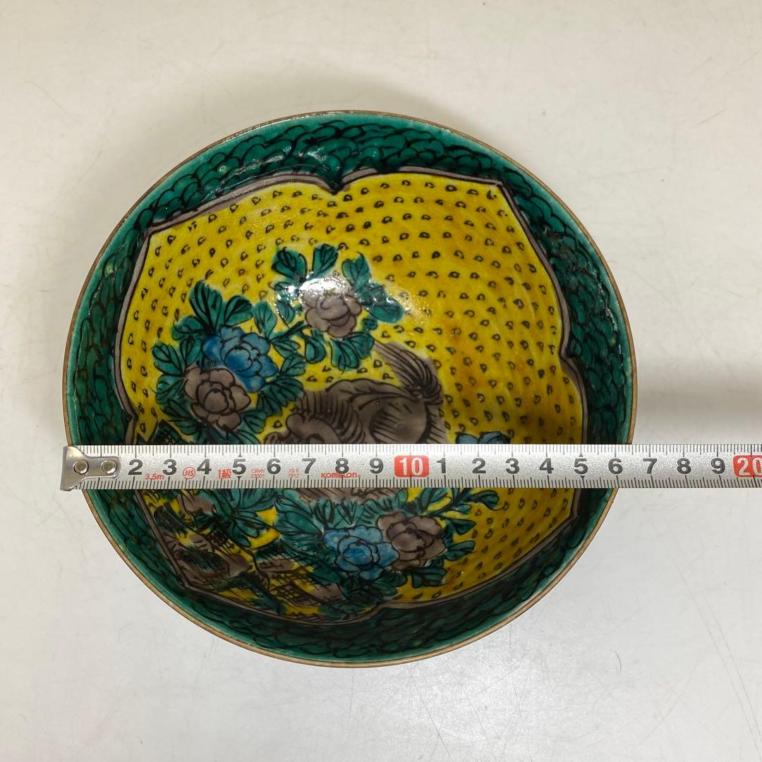 時代　青九谷鉢　幅約17.4cm 東T8-0202①