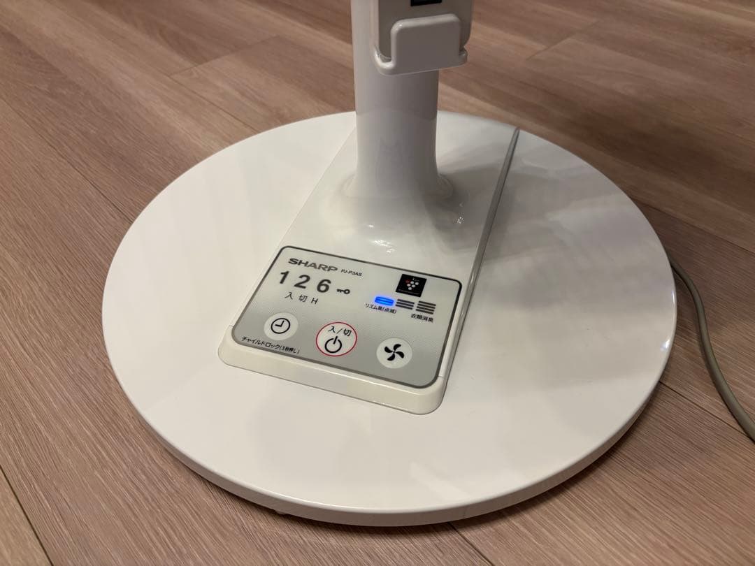 【美品】SHARP 扇風機 リモコン付 プラズマクラスター PJ-P3AS-W