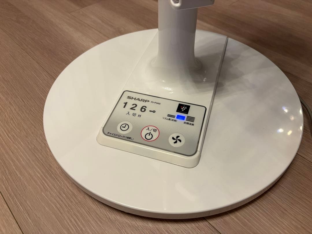 【美品】SHARP 扇風機 リモコン付 プラズマクラスター PJ-P3AS-W