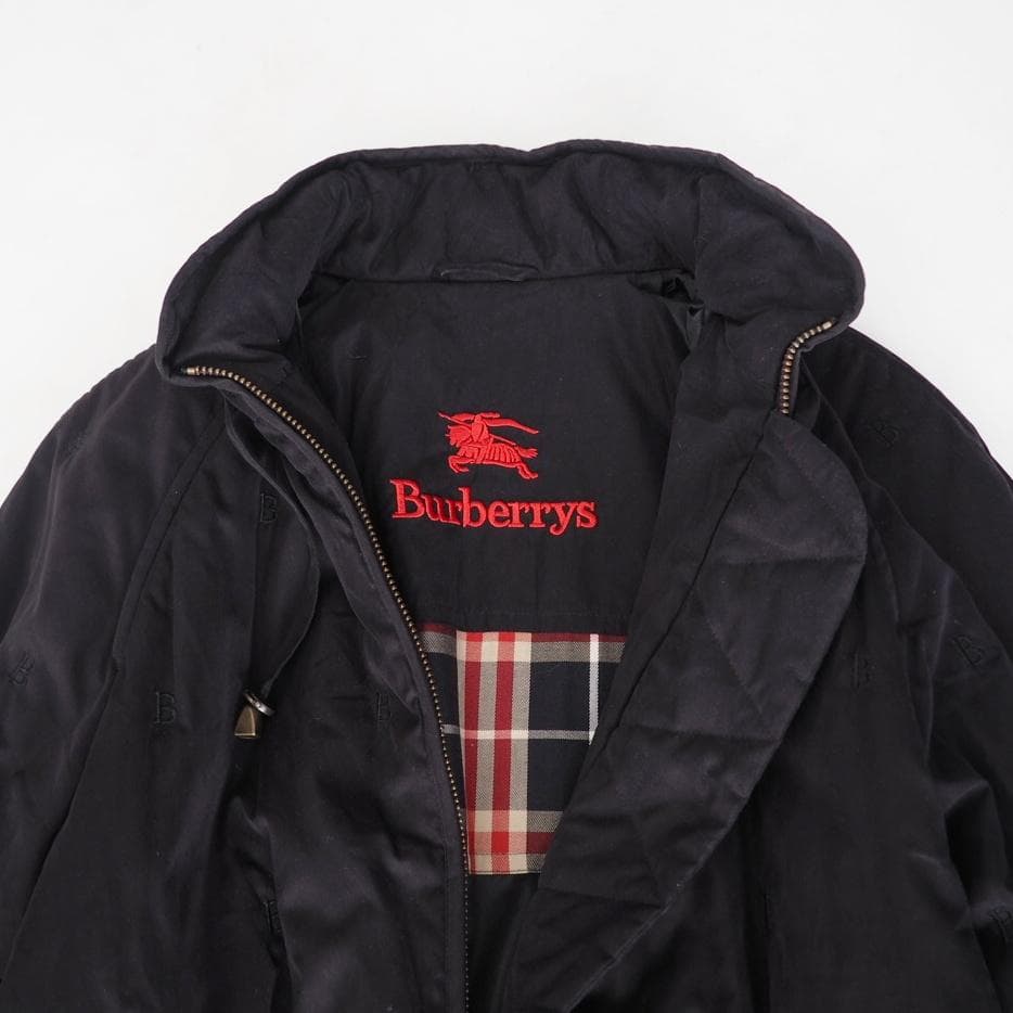 希少 Burberry バーバリー Bステッチ モッズコート 中綿 ブラック