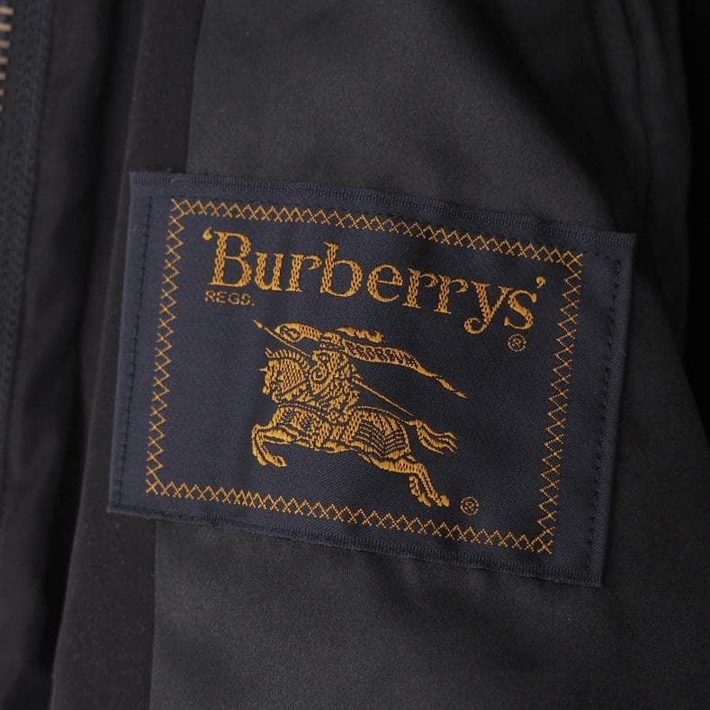 希少 Burberry バーバリー Bステッチ モッズコート 中綿 ブラック