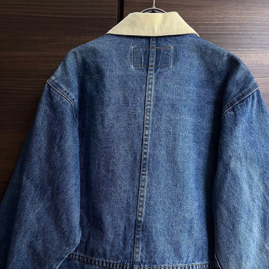 80s USA製 BIG SMITH デニムカバーオール M 襟コーデュロイ