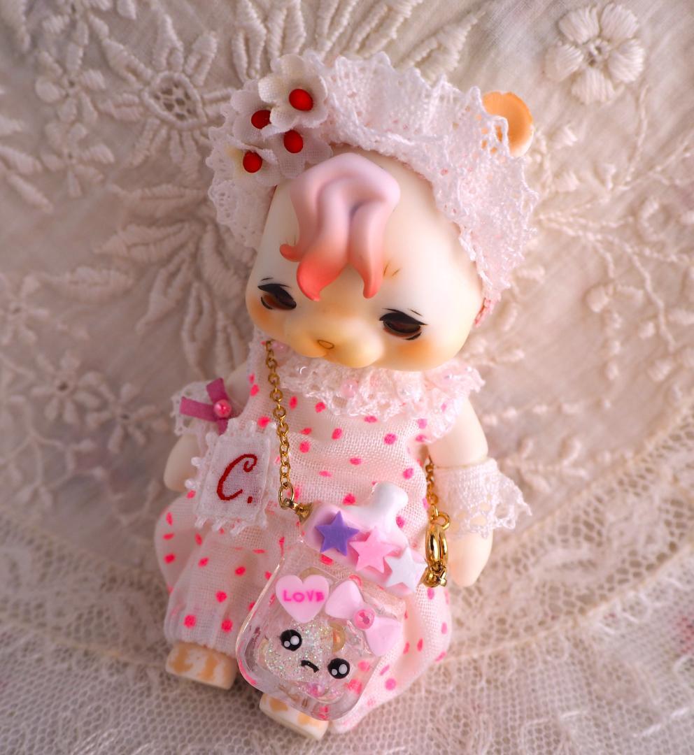 レトロ Pink水玉ロンパース cocoriang kumukuku