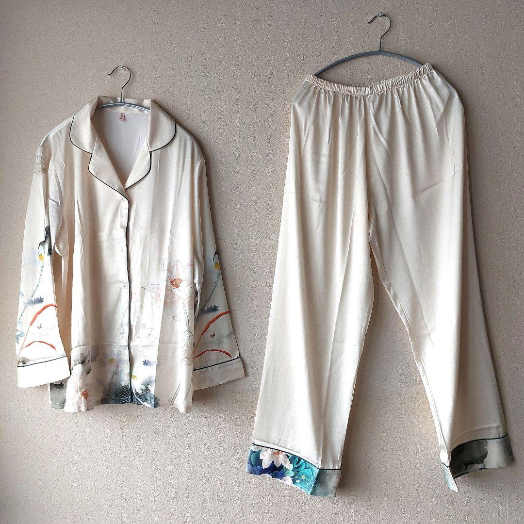 中国製品シルク(98％)パジャマ～男女兼用　XXLサイズ　一等品　新品　未使用品